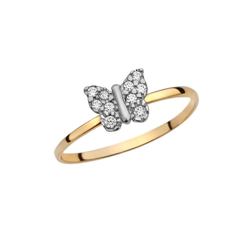 Zlatni prsten sa leptirom